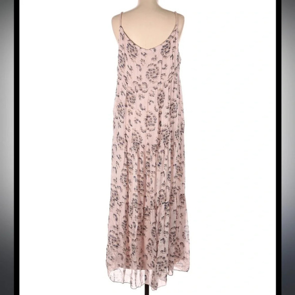 Elena Baldi Floral Motif Paisley silk maxi dress L boho flowy tiered spring - Picture 2 of 7